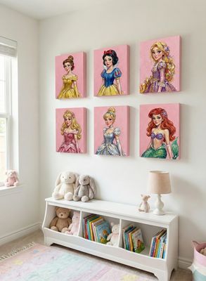 Princess Wall Art 31x25 cm - Colección 6 y 12 Princesas