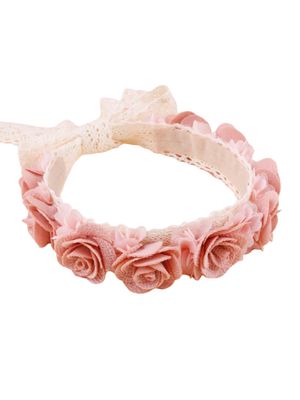 Diadema de Flores Rosa Antiguo