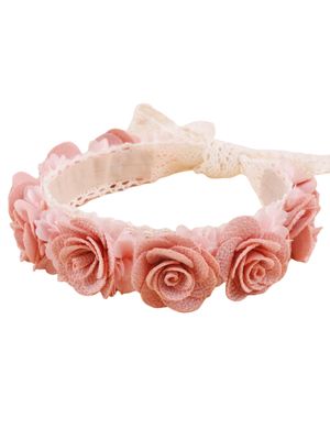 Diadema de Flores Rosa Antiguo