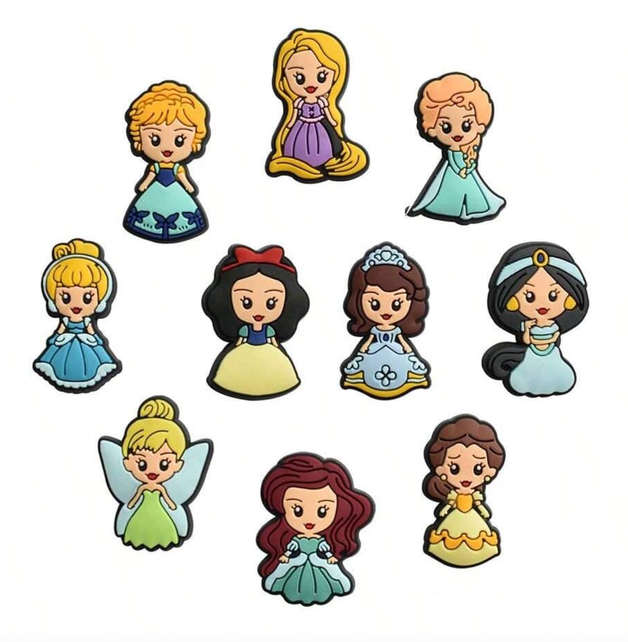 Princess Crocs Charms - 10 Piezas