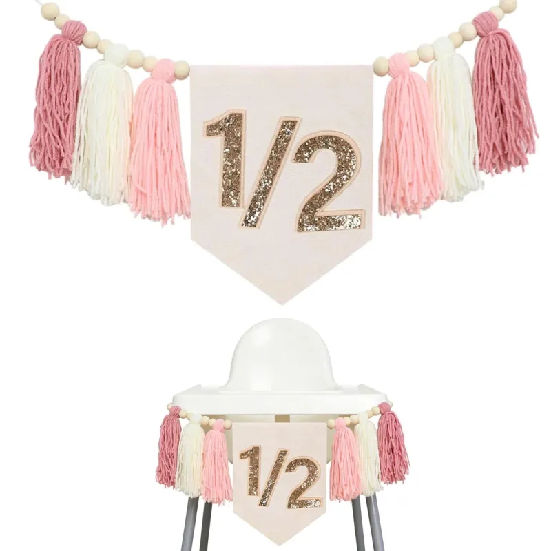 Guirnalda de Cumplemes #6 Meses Pink &amp; Gold