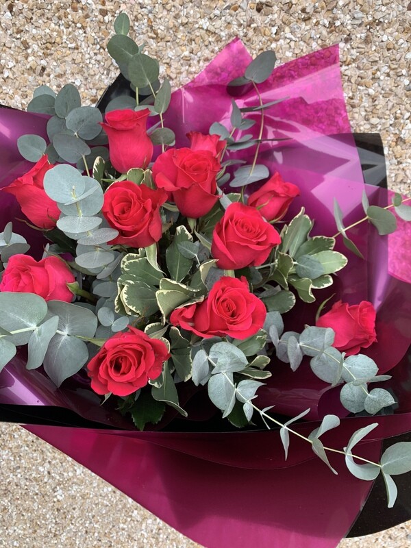 Dozen Luxury Raspberry Pink Roses