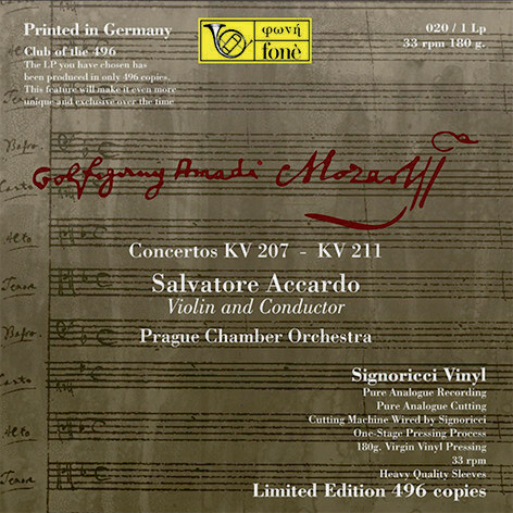 Salvatore Accardo / Mozart-Concertos Kv 207 - Kv 211 (Lp 180gr.)