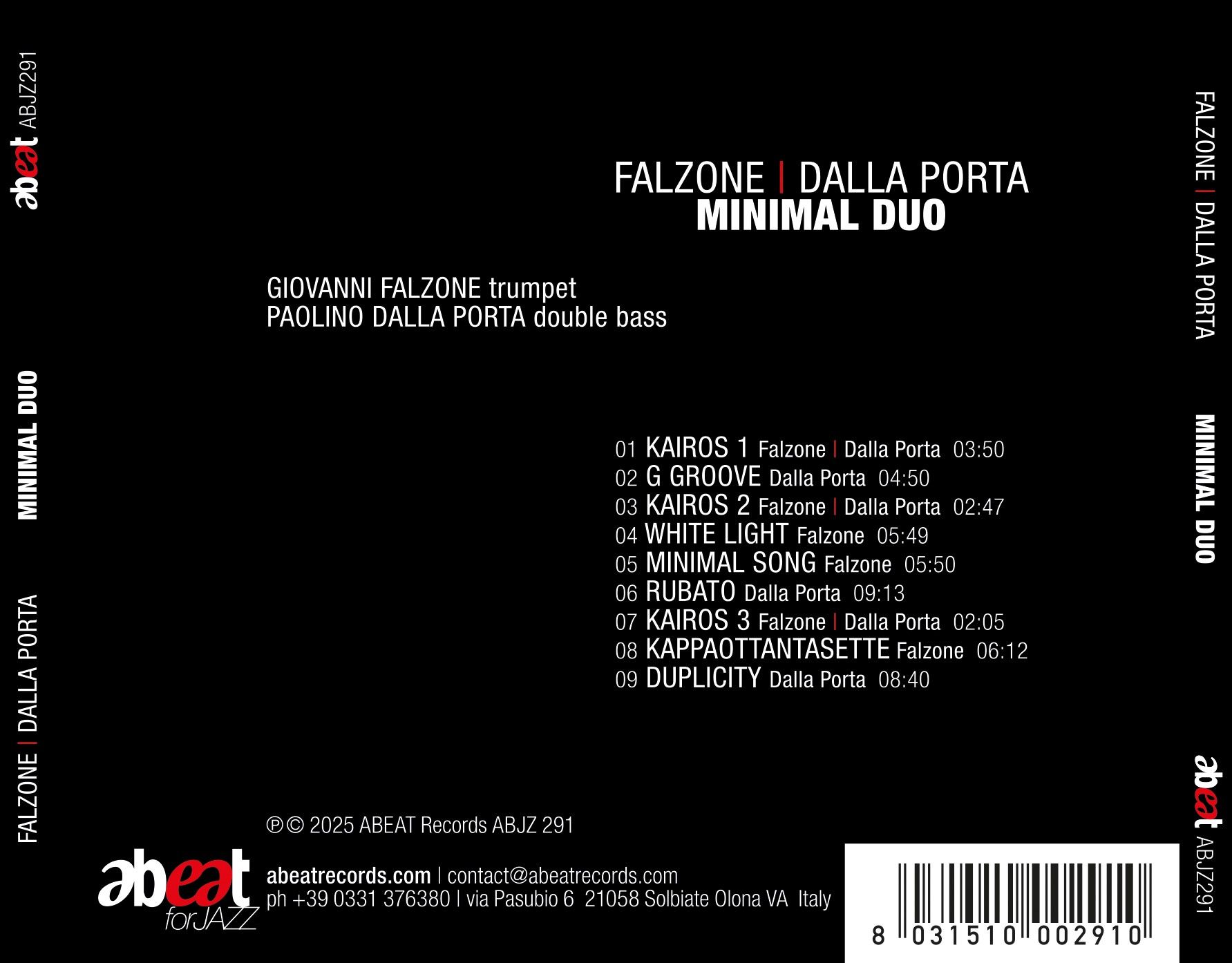 GIOVANNI FALZONE, PAOLINO DALLA PORTA – Minimal Duo