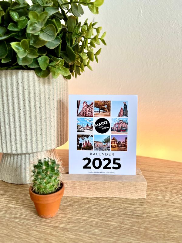 Tischkalender 2025 "Mainz-Klassiker" mit Holzfuß | Kalender Mainz 2025