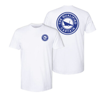Qualified Captain | Qualified Tee | White & Royal Blue