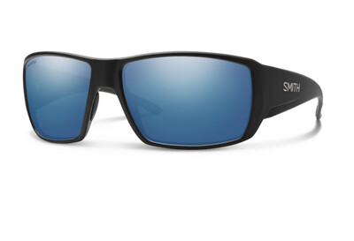 Smith Sunglasses | Guide's Choice | Matte Black + ChromaPop Glass Polarized Blue Mirror Lens