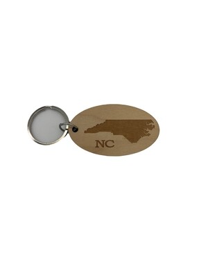 Keychains | NC Below State Outline | Brown