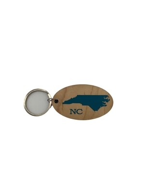 Keychains | NC Below State Outline | Blue