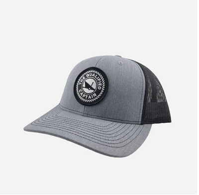 Qualified Captain | TQC Embroidered Patch Trucker Hat | Heather Grey & Black