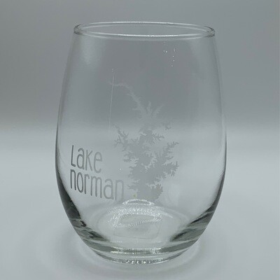 Glasses | Lake Norman Stemless Wine Glass | Lake Outline