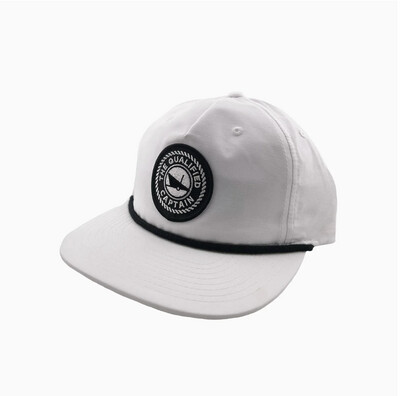 Qualified Captain | TQC Embroidered Patch Grandpa Hats | White & Black