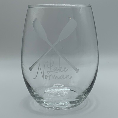 Glasses | Lake Norman Stemless Wine Glass | Paddles