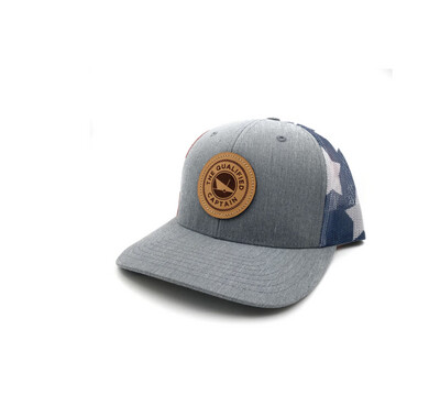 Qualified Captain | TQC Leather Patch Hat | Heather Grey USA