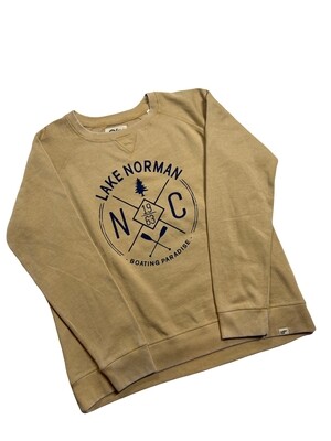 Lake Norman Shirts | Handmade Pine/Paddle | Mustard | Women's Crew Sweatshirt