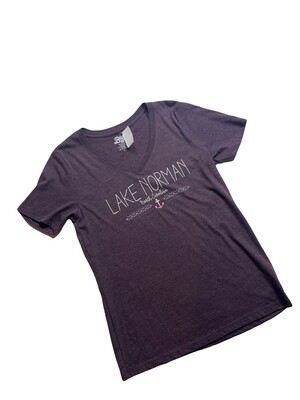 Lake Norman Shirts | Lake Norman Anchor | Plum | Women's V-Neck T-Shirt