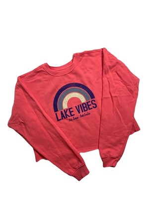 Lake Norman Shirts | Lake Vibes | Salmon | Women's Cropped Crew Sweatshirt