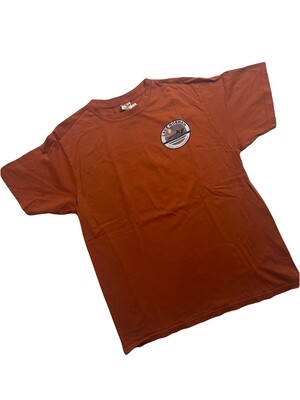 Lake Norman Shirts | Smokehouse Wooden Boat | Terra-cotta Orange | Unisex T-Shirt