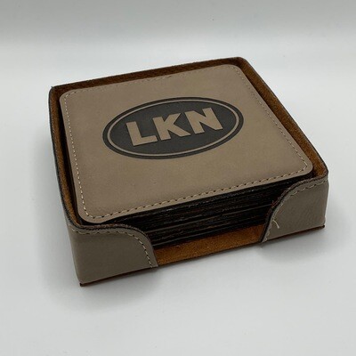 Lake Norman Coasters | LKN Leather Coasters | Set of 6