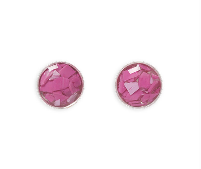 4 Ocean | Sterling Silver Stud Earrings | Florida Pink