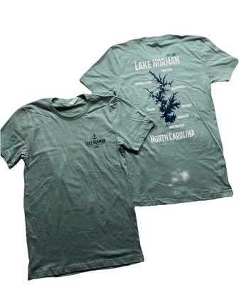 Lake Norman Shirts | Lake Norman Map Tee | Dusty Blue
