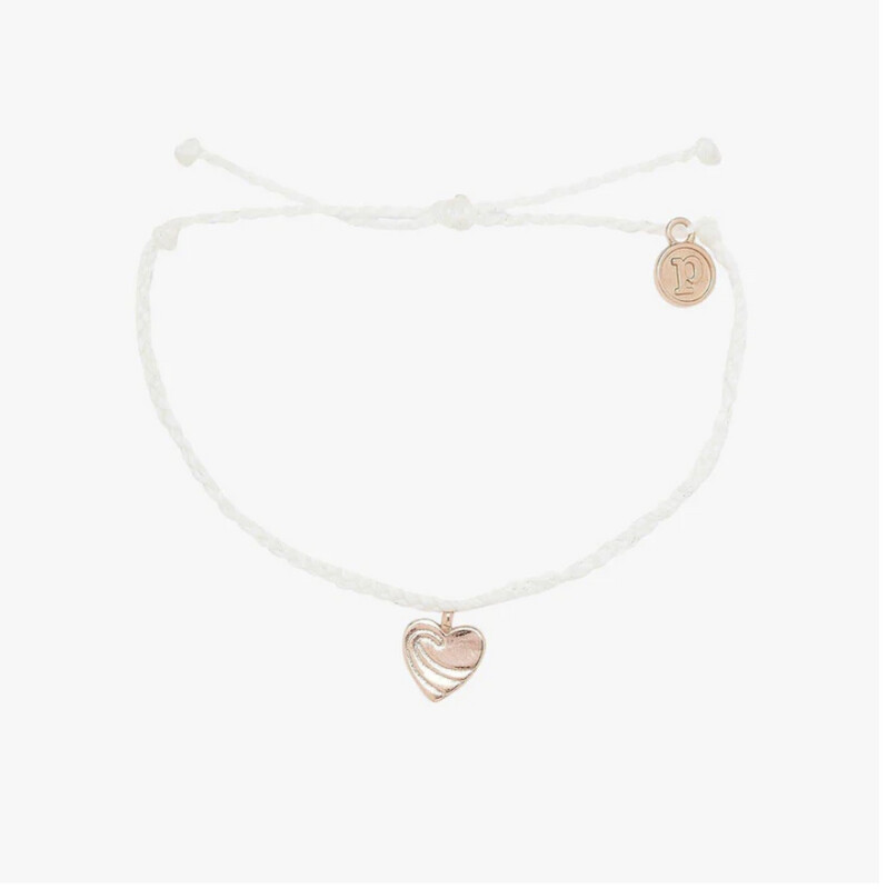 Pura Vida | Surf Love Rose Gold | Bracelet | White