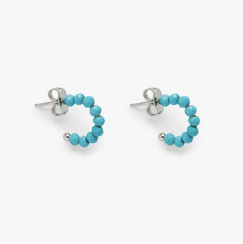 Pura Vida | Beaded Hoop Earrings | Turquoise