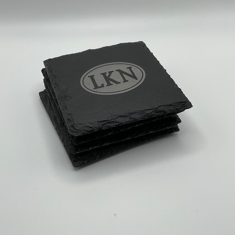 Lake Norman Coasters | LKN Slate Coasters | Set of 4