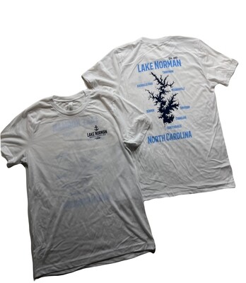 Lake Norman Shirts | Lake Norman Map Tee | White