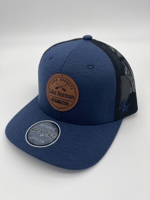 Lake Effects Hats | Leather Patch With Lake Norman Paddles | Navy