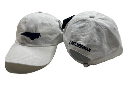 Lake Norman Hats | Embroidered State of NC | White