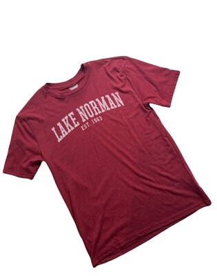 Lake Norman Shirts | Lake Norman College Block Lettering | Red | Unisex T-Shirt