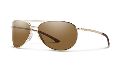 Smith Sunglasses | Serpico Slim 2 | Gold + ChromaPop Polarized Brown Lens