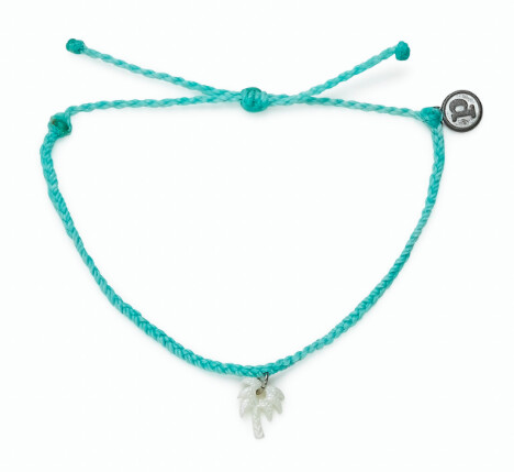 Pura Vida | Engraved Mop Palm Bracelet | Seafoam