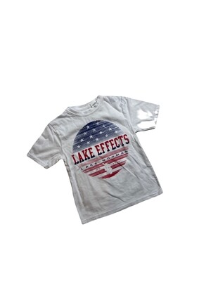 Lake Norman Kids | Decorum Lake Norman US Flag | White | Youth T-Shirt