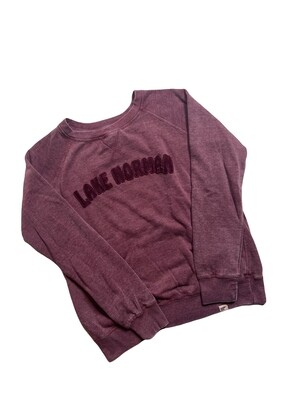 Lake Norman Shirts | Lake Norman Patch Twill | Cranberry | Women's Crew Sweatshirt