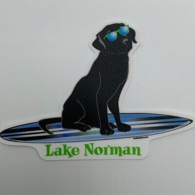Lake Norman Stickers | Lake Norman | Black Lab With Shades