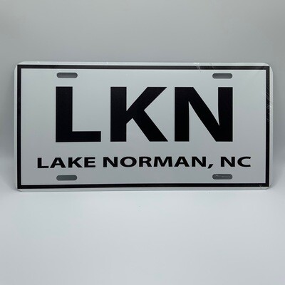 Lake Norman License Plates | LKN | White & Black