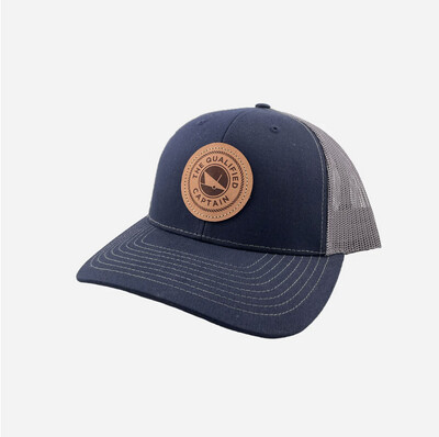 Qualified Captain Shirts & Hats | Leather Patch Hat | Navy & Charcoal