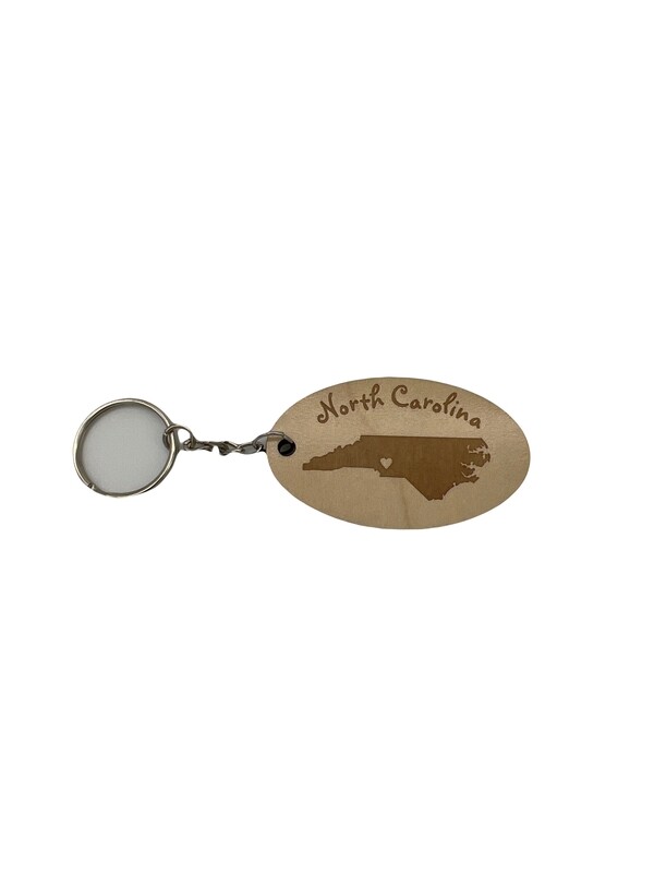 Lake Norman Keychains | North Carolina Heart | Brown