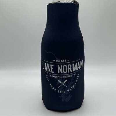 Lake Norman Koozies | Lake Norman Bottle Koozie | Navy | Fill you life with lake