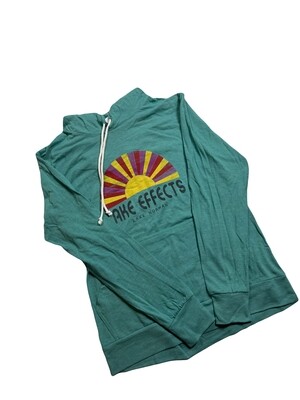 Lake Effects Shirts | Lazy Days Sun TriBlend | Lagoon | Unisex Hooded Long Sleeve T-Shirt