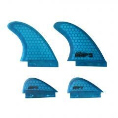 WAKESURF QUAD FIN SET BLUE LRG