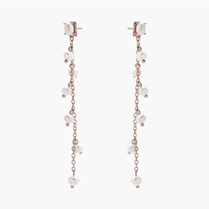 Pura Vida | Pearl Waterfall Earrings | Rose Gold
