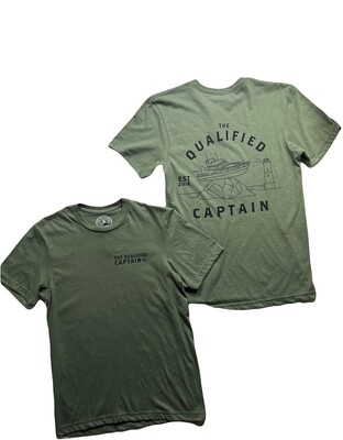 Qualified Captain Shirts & Hats | Lighthouse Tee | Olive