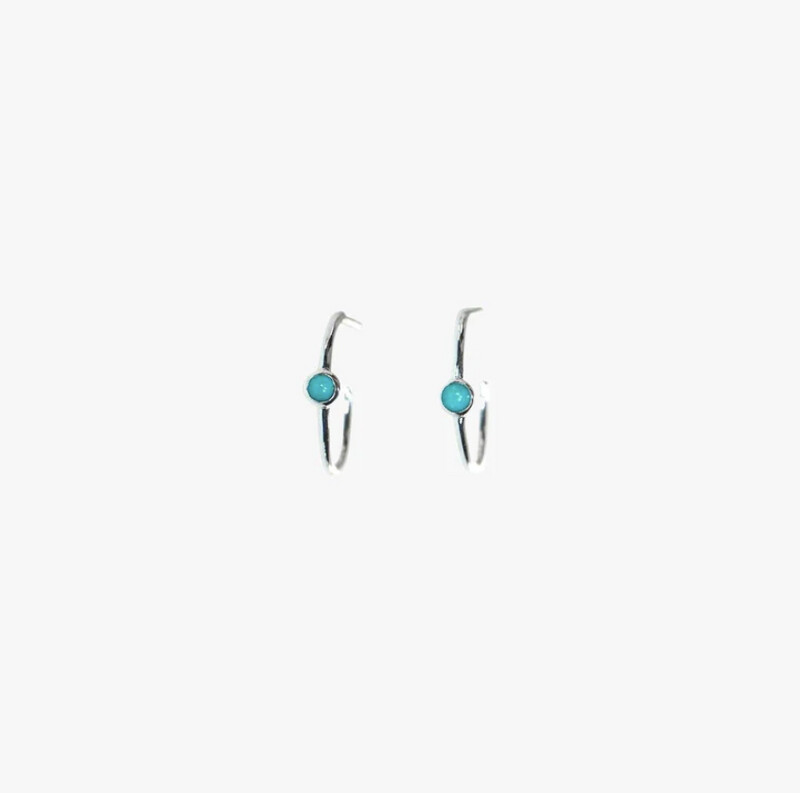 Pura Vida | Stone Hoop Stud Earring