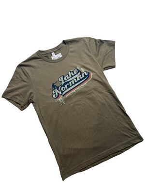 Lake Norman Shirts | Retro Lake Norman | Olive Green | Unisex T-Shirt