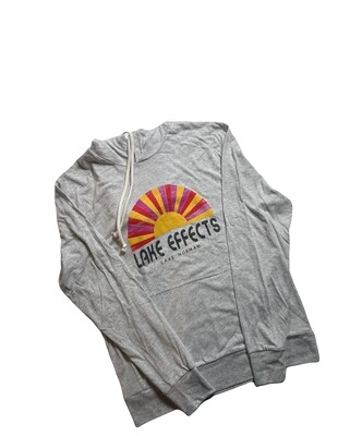 Lake Effects Shirts | Lazy Days Sun TriBlend | Oatmeal | Unisex Hooded Long Sleeve T-Shirt