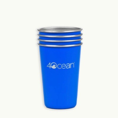 4 Ocean | Stainless Steel Cups 4 pack | Blue