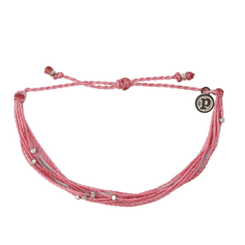 Pura Vida | Silver Malibu | Bracelet | Raspberry